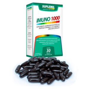 IMUNO 1000 – Suplemento Alimentar de Extrato de Própolis, Vitamina C, D, E, Selênio e Zinco c/30