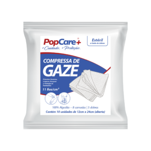 Compressa de Gaze Estéril 11 Fios – Popcare