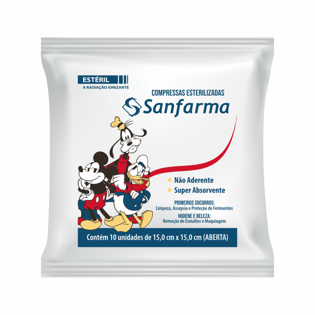 Compressa não Aderente Estéril Mickey & Amigos