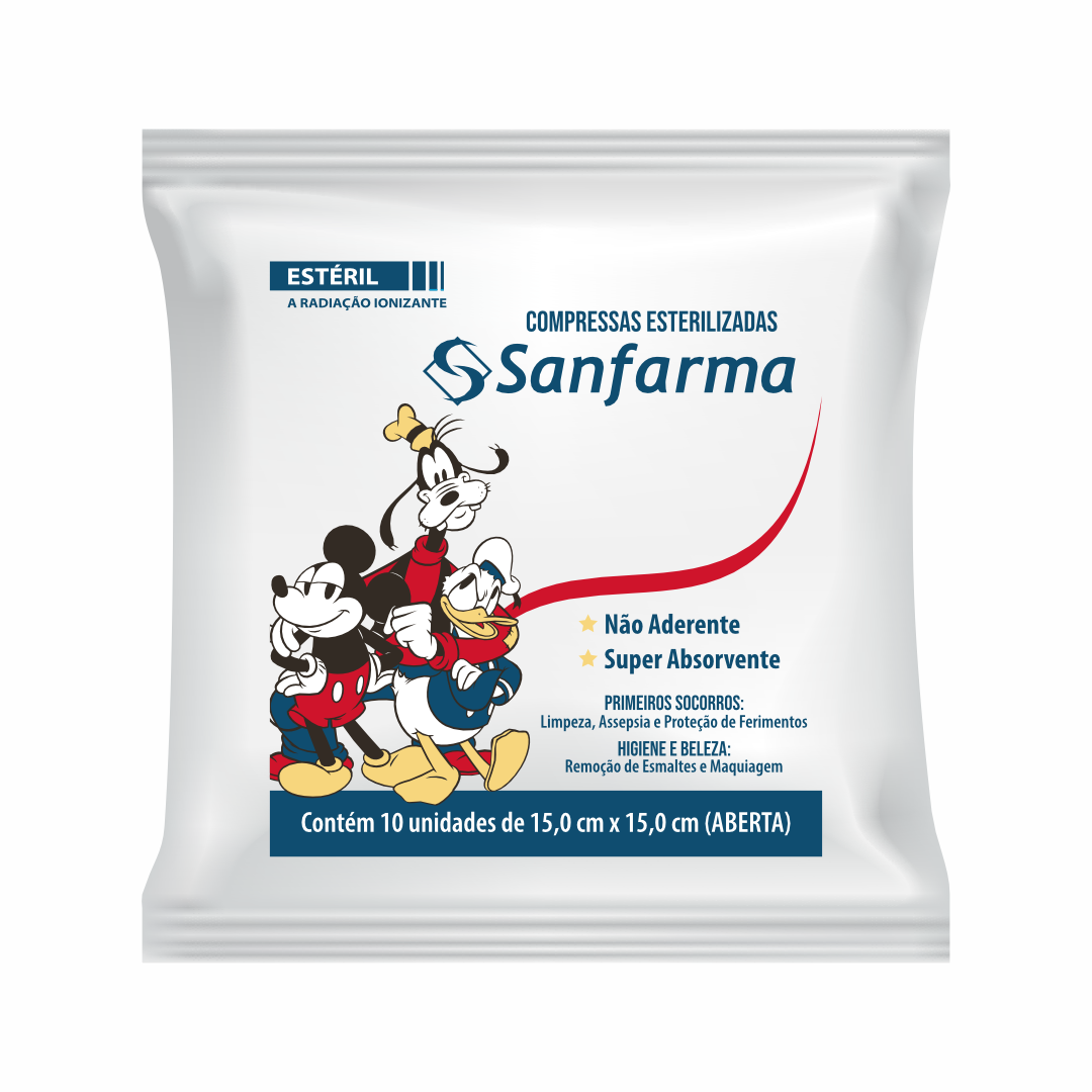 Compressa não Aderente Estéril Mickey & Amigos