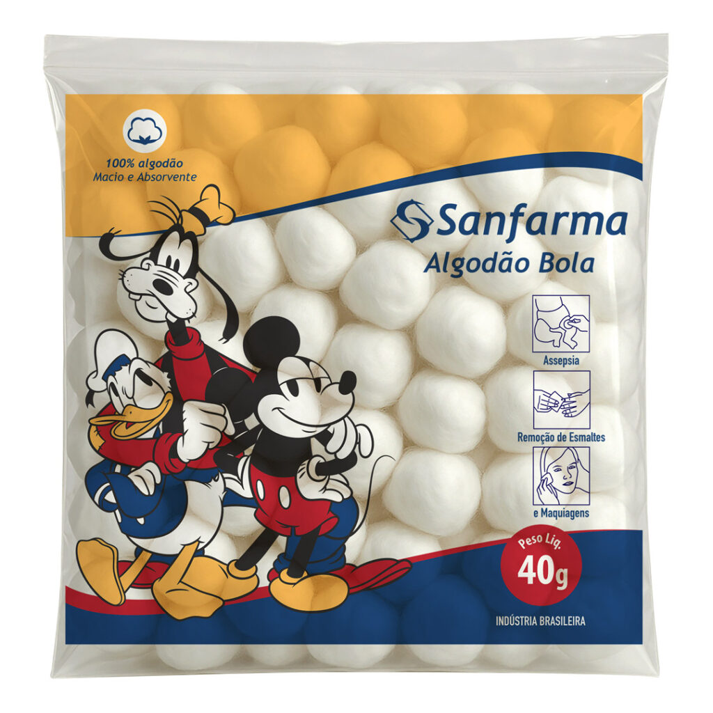 Algodão Hidrófilo 40g Bolinha Mickey & Amigos